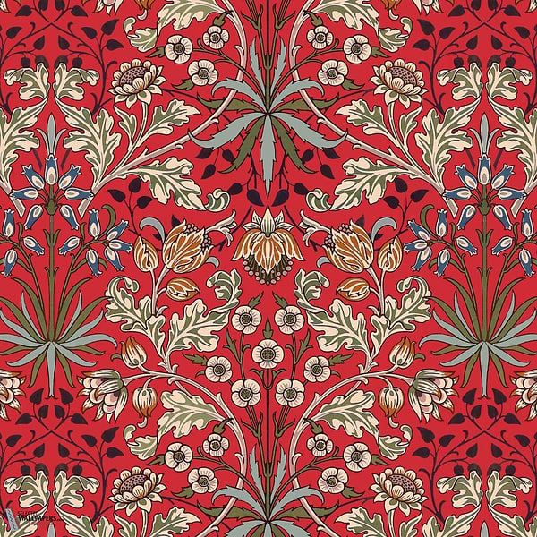 Hyacinth behang-House of Hackney-wallpaper-tapete-Scarlet Red-200 cm-Selected-Wallpapers-Interiors