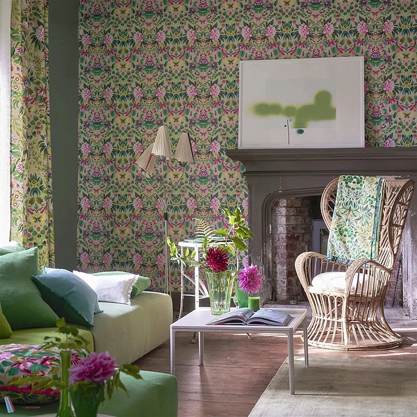 Ikebana Damask-behang-Tapete-Designers Guild-Selected Wallpapers