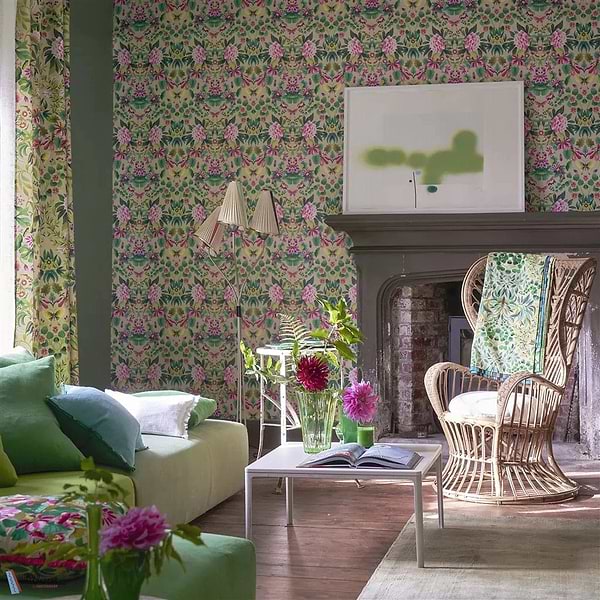 Ikebana Damask-behang-Tapete-Designers Guild-Selected Wallpapers
