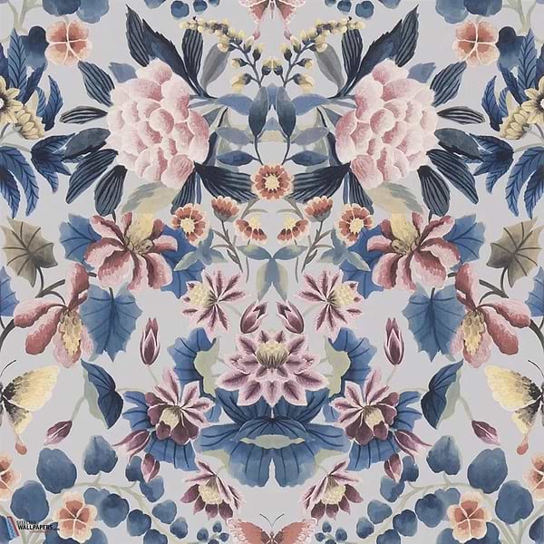 Ikebana Damask-behang-Tapete-Designers Guild-Slate Blue-Rol-PDG1156/04-Selected Wallpapers