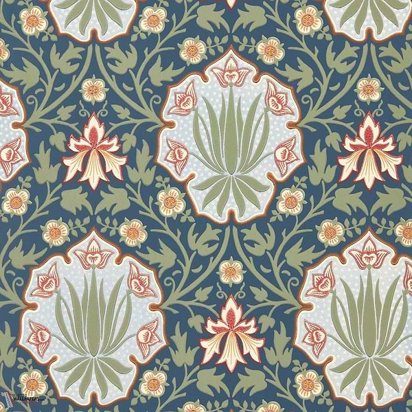 Iris & Rose behang-Morris & Co-Indigo/Thyme-Rol-Selected Wallpapers-Interiors
