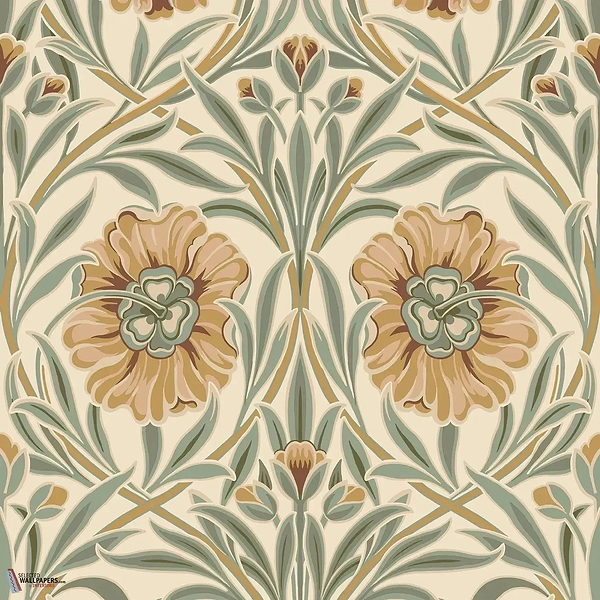 Isadora behang-Casamance-Ivoire/Celadon-Rol-Selected Wallpapers-Interiors