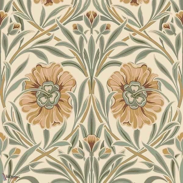 Isadora behang-Casamance-Ivoire/Celadon-Rol-Selected Wallpapers-Interiors