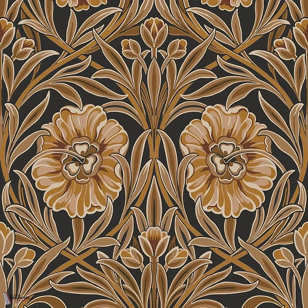 Isadora behang-Casamance-Noir/Dore-Rol-Selected Wallpapers-Interiors