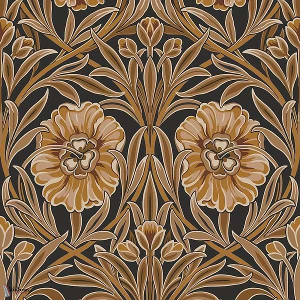 Isadora behang-Casamance-Noir/Dore-Rol-Selected Wallpapers-Interiors