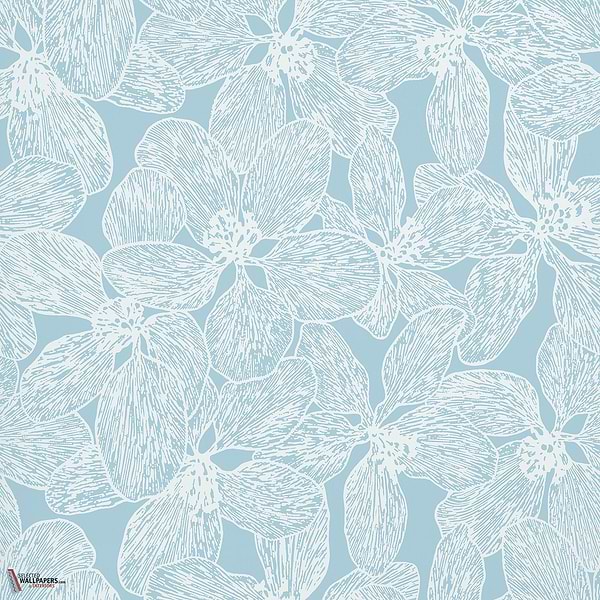 Island orchid behang-Thibaut-Light blue-Rol-Selected Wallpapers-Interiors