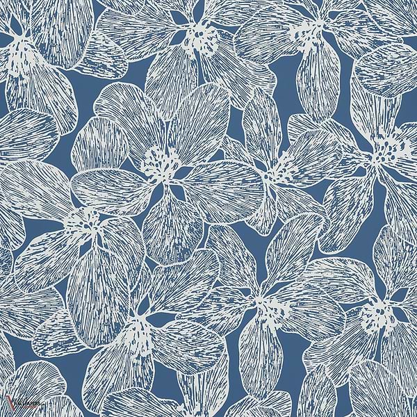 Island orchid behang-Thibaut-Navy-Rol-Selected Wallpapers-Interiors