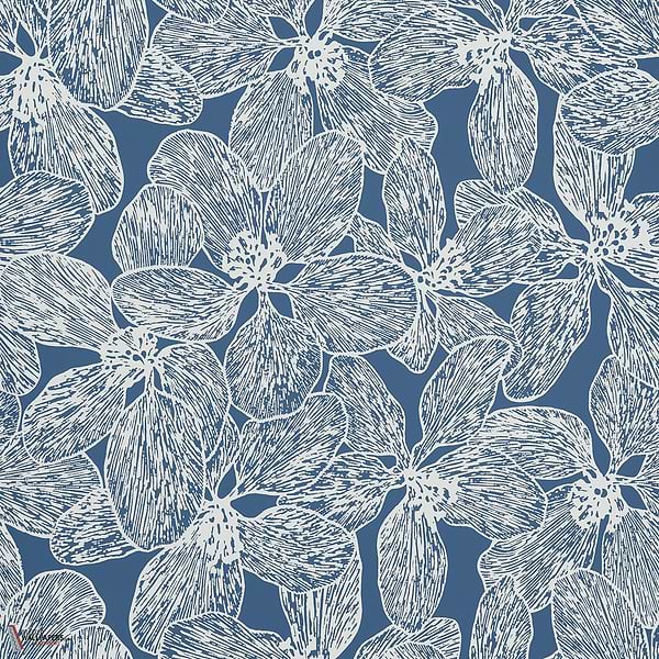 Island orchid behang-Thibaut-Navy-Rol-Selected Wallpapers-Interiors