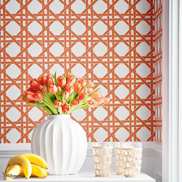 Canary trellis behang-Thibaut-Selected Wallpapers-Interiors