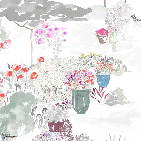 Jardin de France-Isidore Leroy-wallpaper-behang-Tapete-wallpaper-Gris Vert-Non Woven-Selected Wallpapers