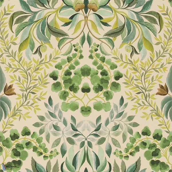 Karakusa-wallpaper-Designers Guild-Emerald-Roll-PDG1157/04-Selected Wallpapers