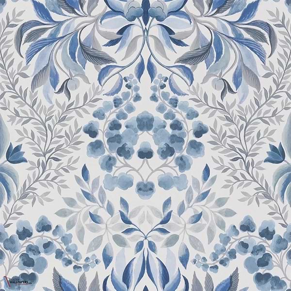 Karakusa-wallpaper-Designers Guild-Cobalt-Roll-PDG1157/05-Selected Wallpapers