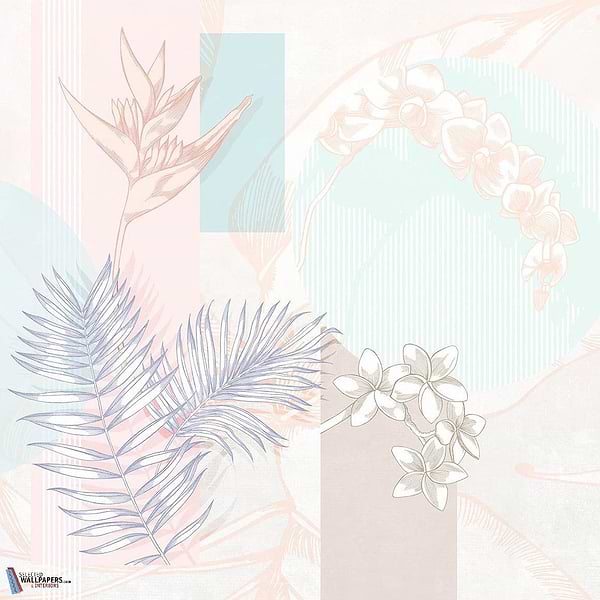 Kauai Flowers-Tecnografica-wallpaper-behang-Tapete-wallpaper-Pastel-Fabric Vinyl-Selected Wallpapers