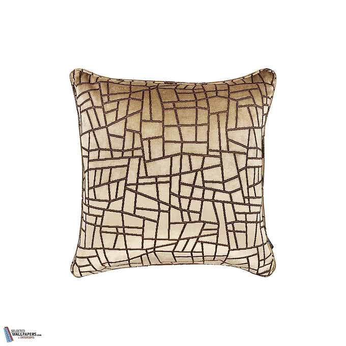 Kiesler Kussen-Zinc Textile-wallpaper-behang-Tapete-wallpaper-Tobacco-50 x 50 cm-Selected Wallpapers