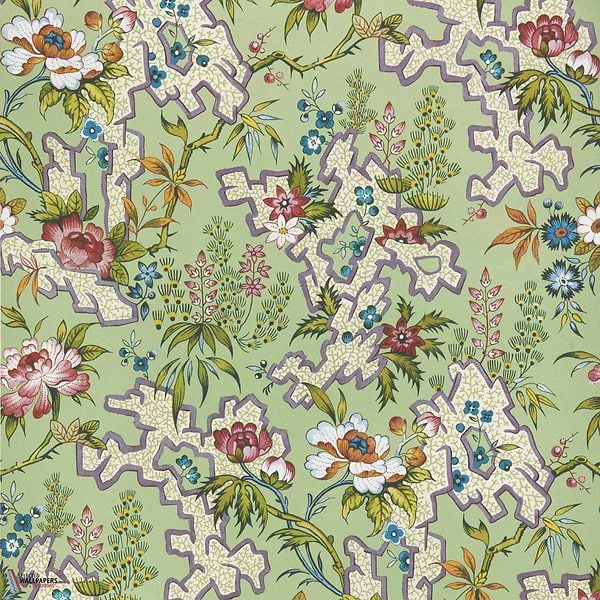 Kilburn's Maze behang-1838 wallcoverings-Verde-Rol-Selected Wallpapers-Interiors