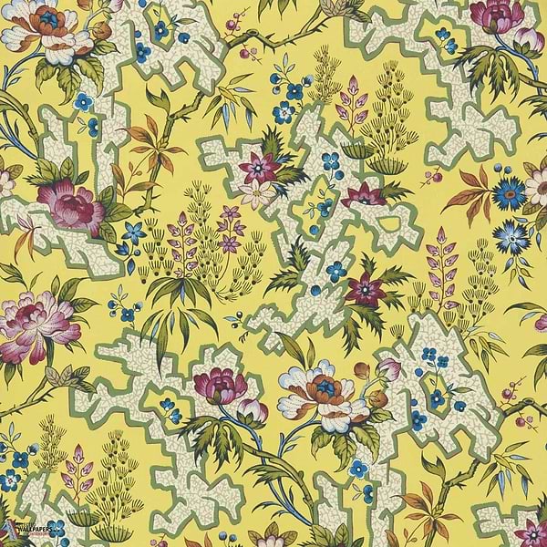 Kilburn's Maze behang-1838 wallcoverings-Yellow-Rol-Selected Wallpapers-Interiors