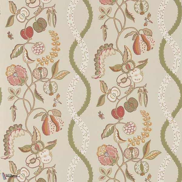 Kitchen garden behang-Sanderson-Olive & russet-Rol-Selected Wallpapers-Interiors