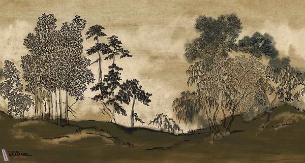 Koraku behang-Casamance-wallpaper-tapete-Bronze/Dore-Set-Selected-Wallpapers-Interiors