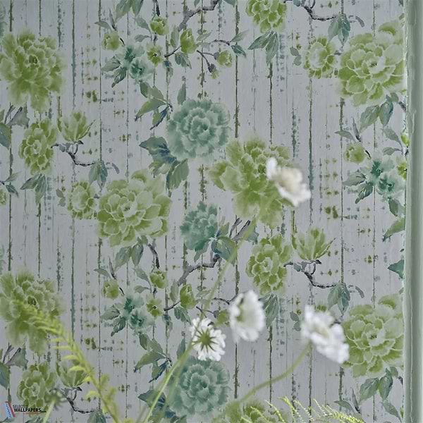 Kyoto Flower-behang-Tapete-Designers Guild-Emerald-Rol-PDG1158/03-Selected Wallpapers