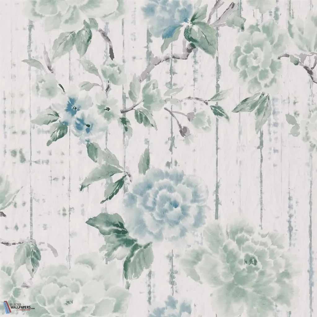 Kyoto Flower-behang-Tapete-Designers Guild-Eau de Nil-Rol-PDG1158/04-Selected Wallpapers