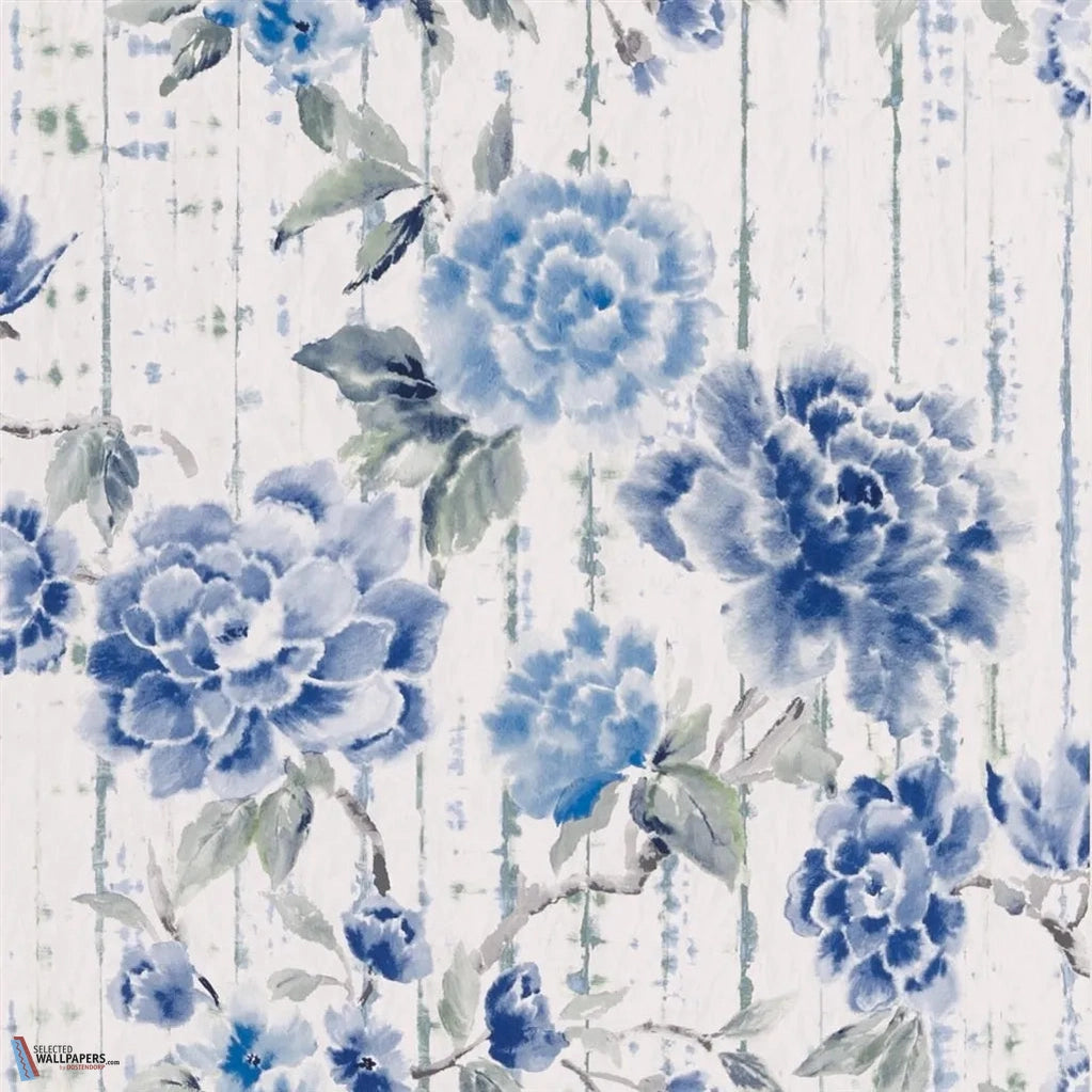Kyoto Flower-behang-Tapete-Designers Guild-Cobalt-Rol-PDG1158/05-Selected Wallpapers