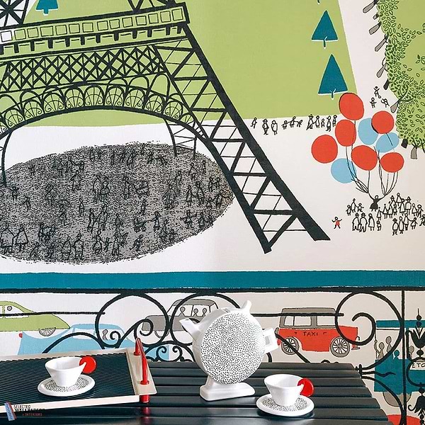 La Dame De Fer-Pierre Frey-wallpaper-behang-Tapete-wallpaper-Selected Wallpapers