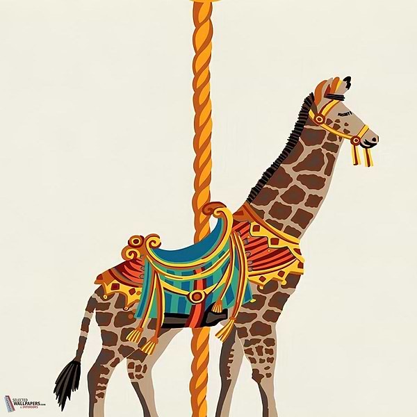 La Girafe du Carrousel behang-Pierre Frey-Multicolore-Rol-Selected Wallpapers-Interiors