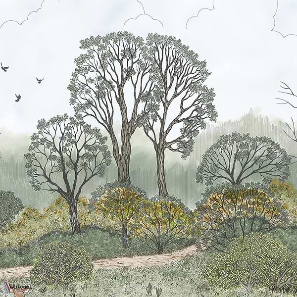 La biche aux bois behang-Les Dominotiers-Selected Wallpapers-Interiors