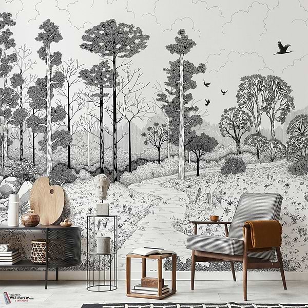 La biche aux bois behang-Les Dominotiers-Selected Wallpapers-Interiors