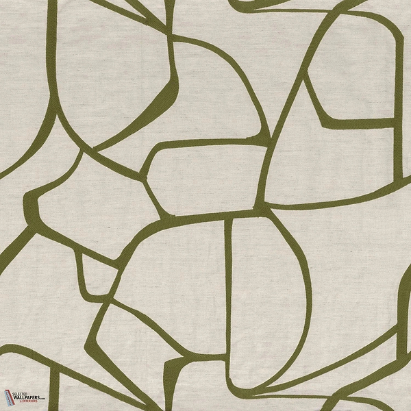 Lacis stof-Casamance-fabric-Olive-Meter (M1)-Selected-Wallpapers-Interiors