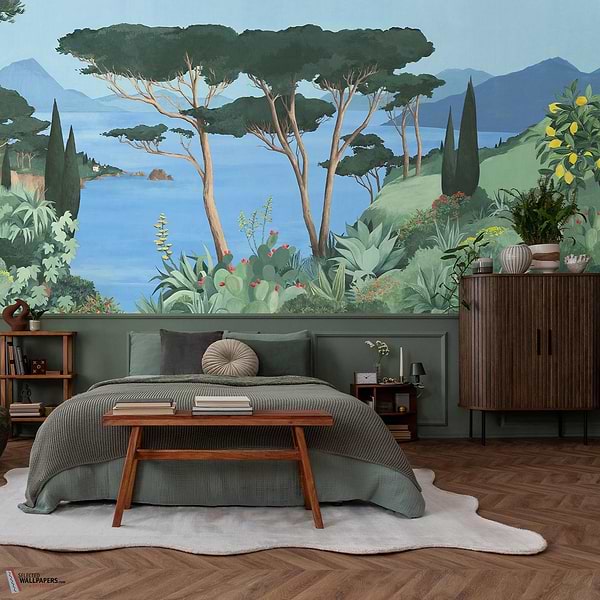 Lago in Fiore behang-Les Dominotiers-Selected Wallpapers-Interiors
