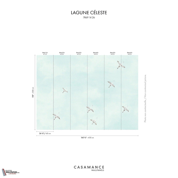 Lagune Celeste behang-Casamance-Selected Wallpapers-Interiors