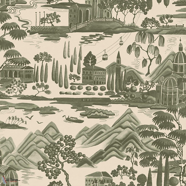 Lake Como behang-Sandberg-Forest Green-Rol-Selected Wallpapers-Interiors