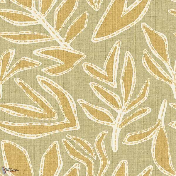 Lanzea behang-Casamance-Amande/Paille-Rol-Selected Wallpapers-Interiors