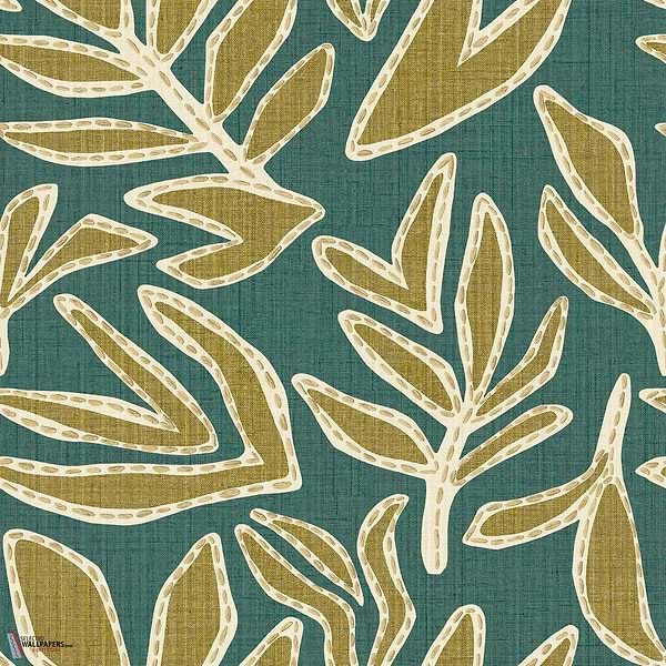 Lanzea behang-Casamance-Emeraude/Olive-Rol-Selected Wallpapers-Interiors