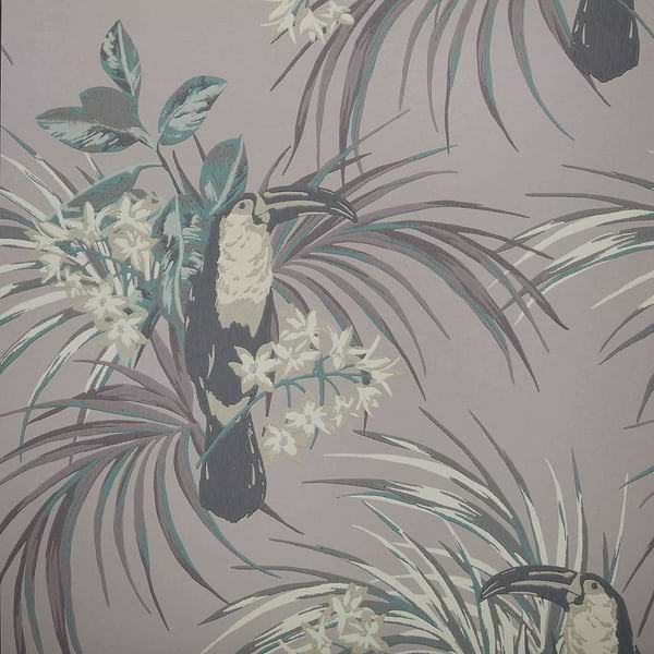 Le Toucan Tapete in Rose van 1838 wallcoverings