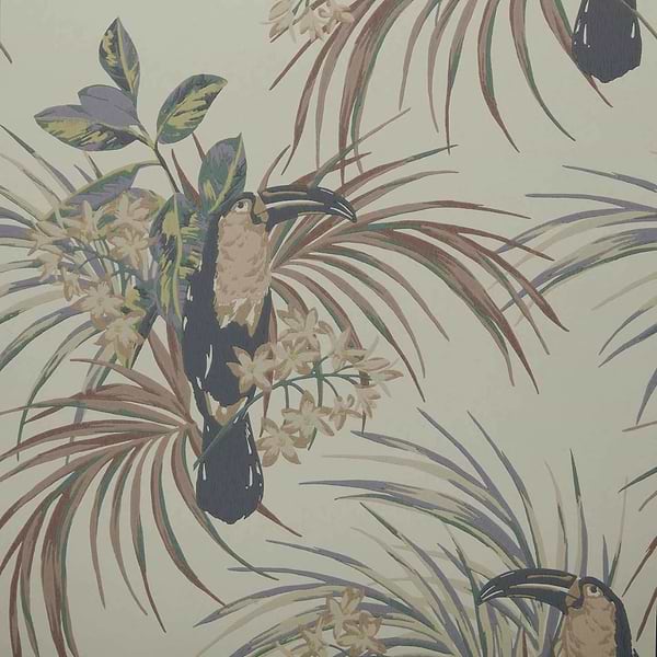 Le Toucan Tapete in Amber van 1838 wallcoverings