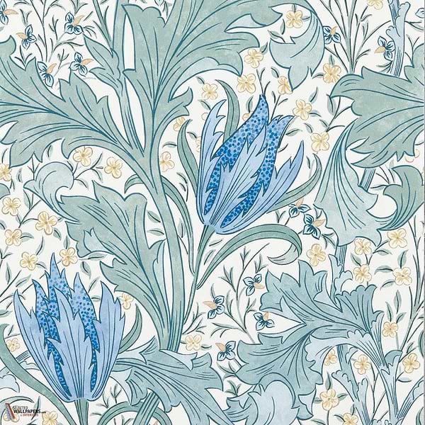Lent Lily behang-Morris & Co-Cornflower Blue-Rol-Selected Wallpapers-Interiors