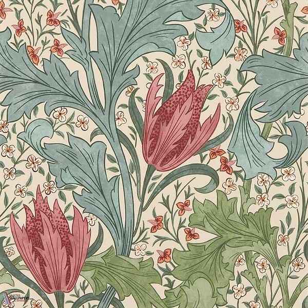 Lent Lily behang-Morris & Co-Plum/Bayleaf-Rol-Selected Wallpapers-Interiors