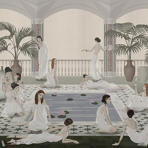Les Baigneurs behang-LondonArt-E-RAW-S120M-M2-Selected Wallpapers-Interiors
