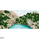 Les gorges émeraude behang-Les Dominotiers-01-Non Woven 70 cm-M2-Selected Wallpapers-Interiors