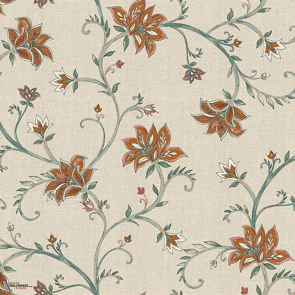 Lily behang-Coordonne-Green-Non Woven-Rol-Selected Wallpapers-Interiors