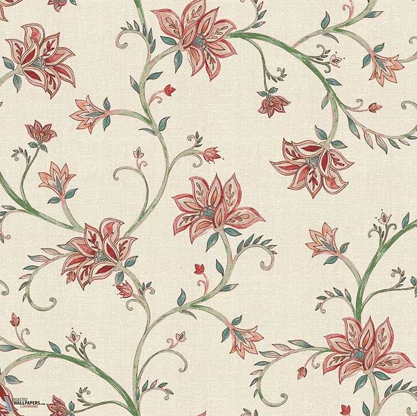 Lily behang-Coordonne-Red-Non Woven-Rol-Selected Wallpapers-Interiors