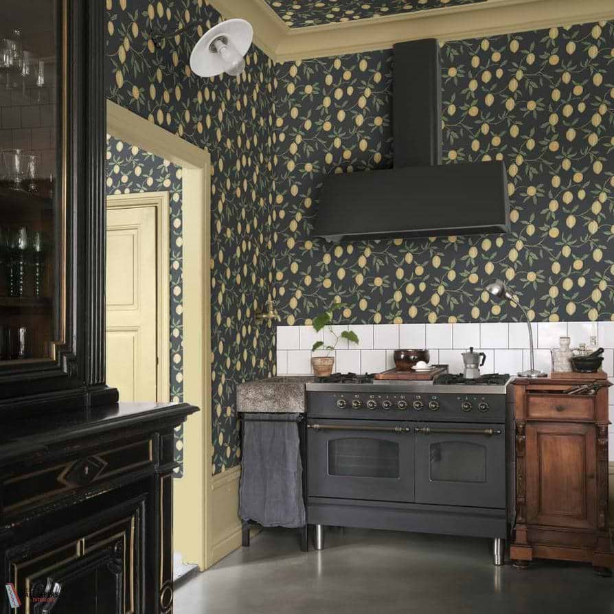 Limone wallpaper-Sandberg-Selected Wallpapers-Interiors