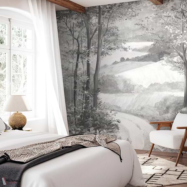 L'orée du bois behang-Les Dominotiers-Selected Wallpapers-Interiors