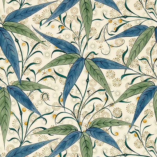 Bamboo behang-Behang-Morris & Co-Thyme/Artichoke-Rol-Selected Wallpapers & Interiors