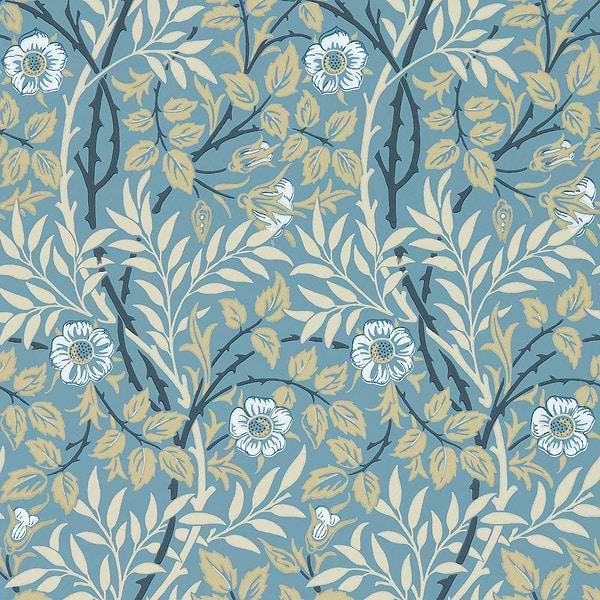 Sweet Briar behang-behang-Morris & Co-Mineral/Linen-Rol-Selected Wallpapers &amp; Interiors