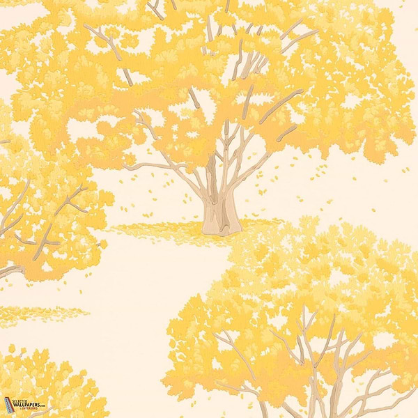 Magnolia Blossom wallpaper-Little Greene-Indian Yellow-Roll-Selected Wallpapers-Interiors