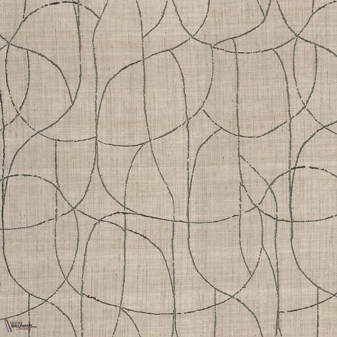 Mandala stof-Casamance-Bleu galet-Meter (M1)-Selected Wallpapers-Interiors