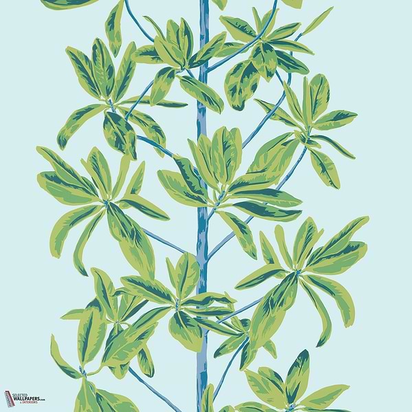 Mangrove tree behang-Thibaut-Turquoise-Rol-Selected Wallpapers-Interiors